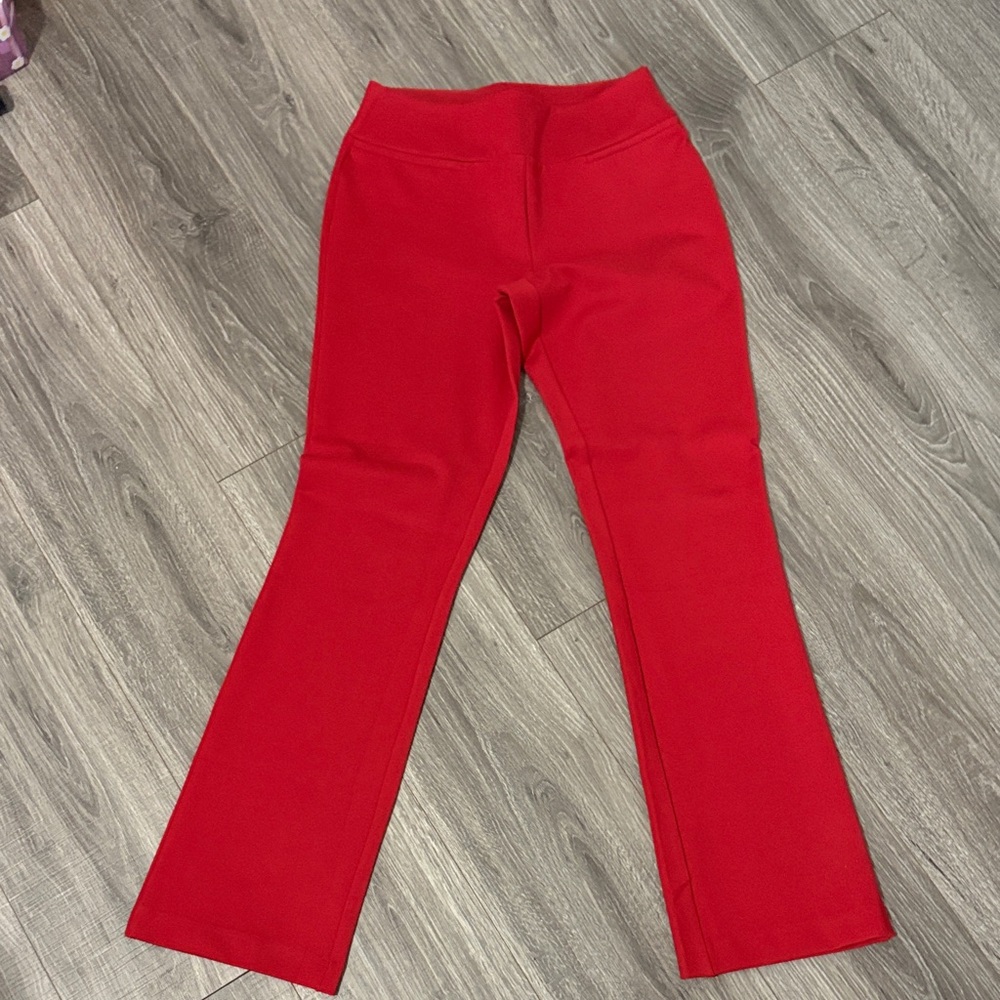 New York & Company Red Knit Flare Pants